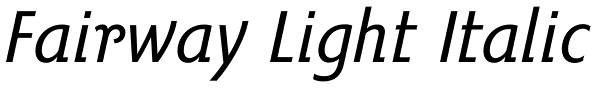 Fairway Light Italic Font