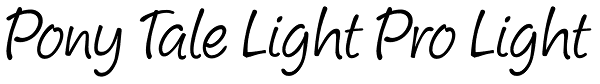 Pony Tale Light Pro Light Font