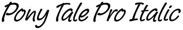 Pony Tale Pro Italic Font