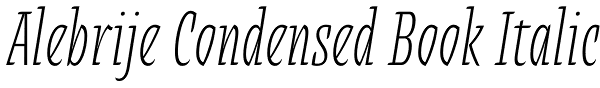 Alebrije Condensed Book Italic Font