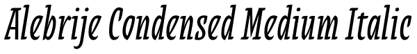Alebrije Condensed Medium Italic Font