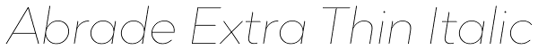 Abrade Extra Thin Italic Font