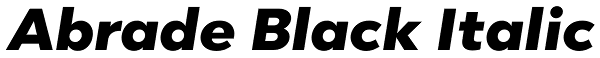 Abrade Black Italic Font