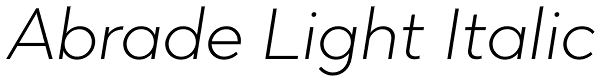 Abrade Light Italic Font