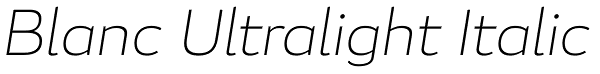 Blanc Ultralight Italic Font