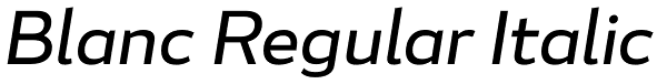 Blanc Regular Italic Font
