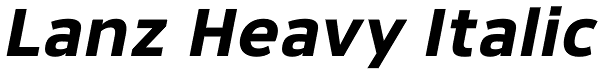 Lanz Heavy Italic Font