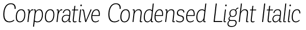 Corporative Condensed Light Italic Font