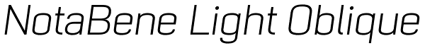 NotaBene Light Oblique Font
