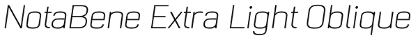 NotaBene Extra Light Oblique Font