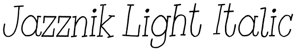 Jazznik Light Italic Font