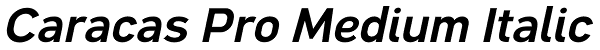 Caracas Pro Medium Italic Font
