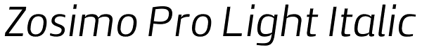 Zosimo Pro Light Italic Font