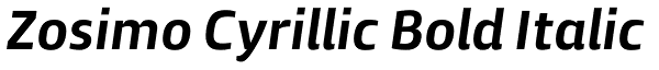 Zosimo Cyrillic Bold Italic Font