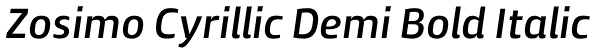 Zosimo Cyrillic Demi Bold Italic Font