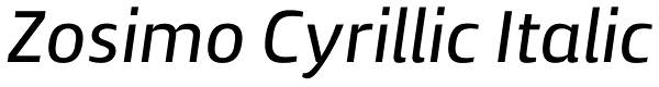 Zosimo Cyrillic Italic Font