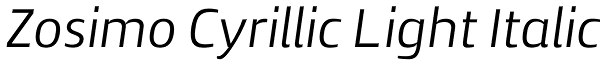 Zosimo Cyrillic Light Italic Font