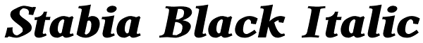 Stabia Black Italic Font