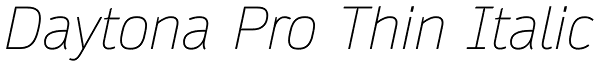 Daytona Pro Thin Italic Font