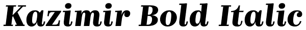 Kazimir Bold Italic Font