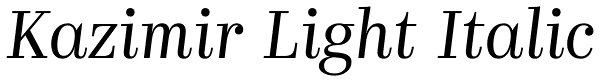 Kazimir Light Italic Font