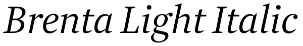 Brenta Light Italic Font