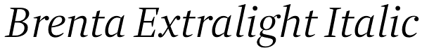 Brenta Extralight Italic Font