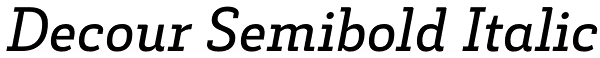 Decour Semibold Italic Font