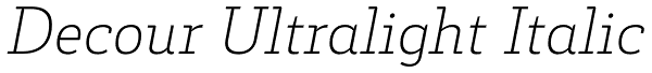 Decour Ultralight Italic Font