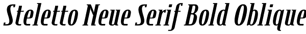 Steletto Neue Serif Bold Oblique Font