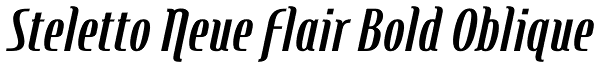 Steletto Neue Flair Bold Oblique Font