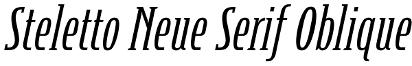 Steletto Neue Serif Oblique Font