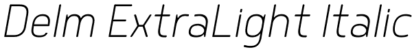 Delm ExtraLight Italic Font