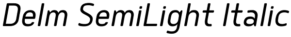 Delm SemiLight Italic Font