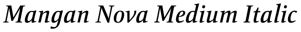 Mangan Nova Medium Italic Font