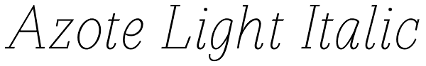 Azote Light Italic Font