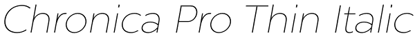 Chronica Pro Thin Italic Font