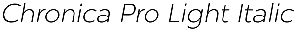 Chronica Pro Light Italic Font