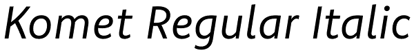 Komet Regular Italic Font