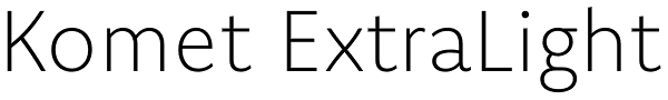 Komet ExtraLight Font