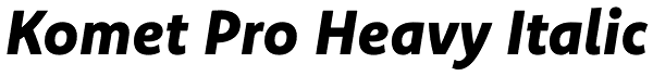 Komet Pro Heavy Italic Font