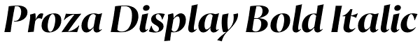 Proza Display Bold Italic Font