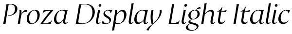 Proza Display Light Italic Font