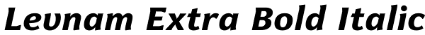 Levnam Extra Bold Italic Font