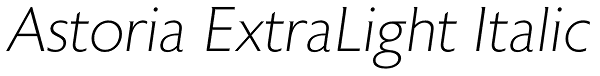 Astoria ExtraLight Italic Font