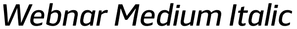 Webnar Medium Italic Font