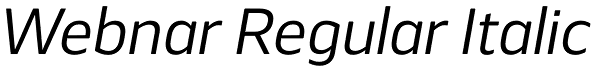 Webnar Regular Italic Font