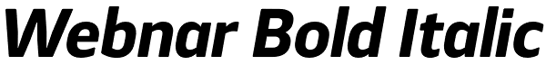 Webnar Bold Italic Font