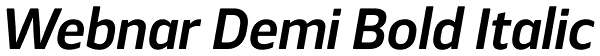 Webnar Demi Bold Italic Font