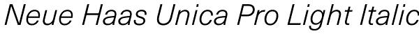 Neue Haas Unica Pro Light Italic Font